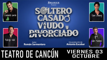 Soltero, casado, viudo y divorciado en Cancún
